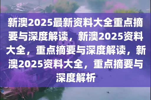 新澳2024-2025年精准正版资料全面释义与落实详解