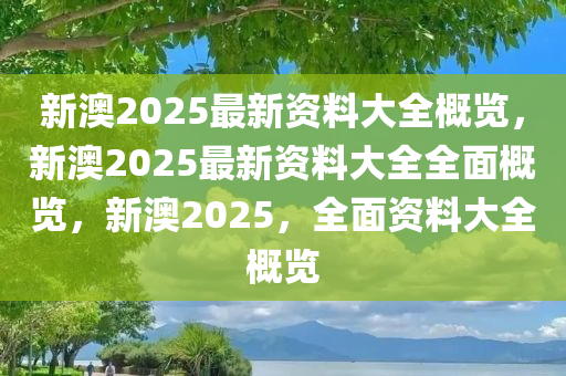 新澳2025年最新版资料,新澳2025年最新资料概览